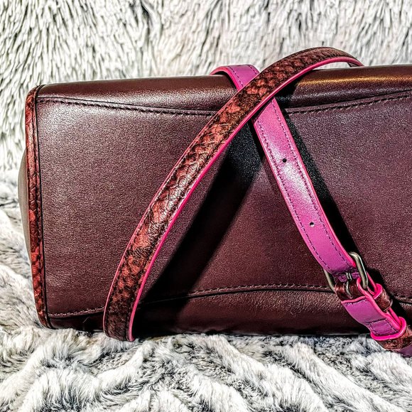 EUC - COACH CROSBY CARRYALL 21 w/EDGEPAINT AND PYTHON EMBOSSED HANDLES (F20894) - Picture 5 of 12